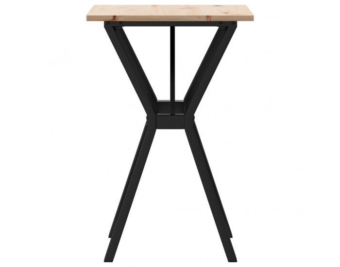 Sonata H Трапезна маса Y-образна рамка 50x50x75 см бор масив и чугун