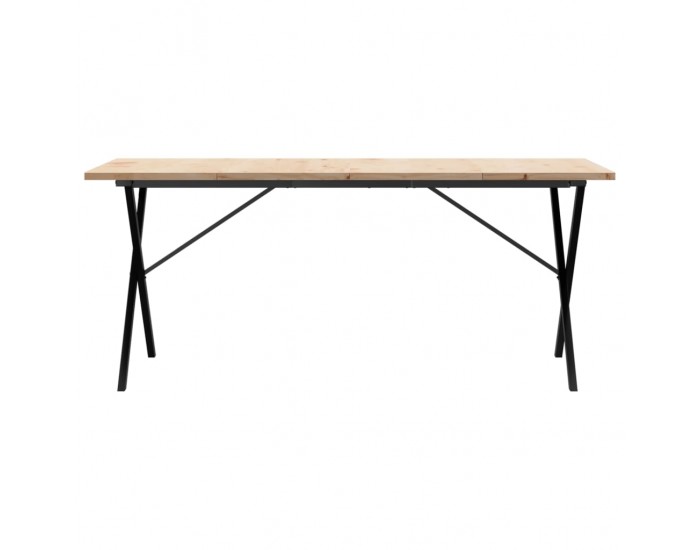 Sonata H Трапезна маса X-образна рамка 180x90x75,5 см бор масив и чугун
