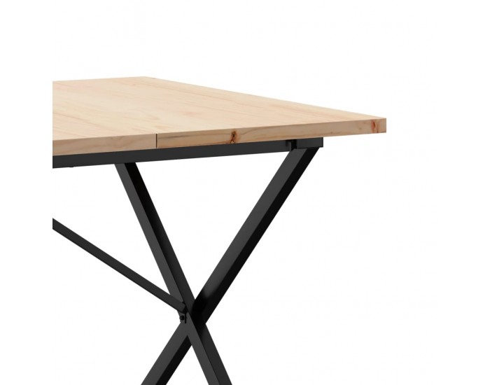 Sonata H Трапезна маса X-образна рамка 180x90x75,5 см бор масив и чугун