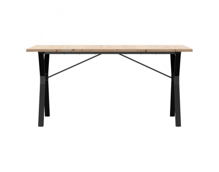 Sonata H Трапезна маса Y-образна рамка 160x80x75,5 см бор масив и чугун