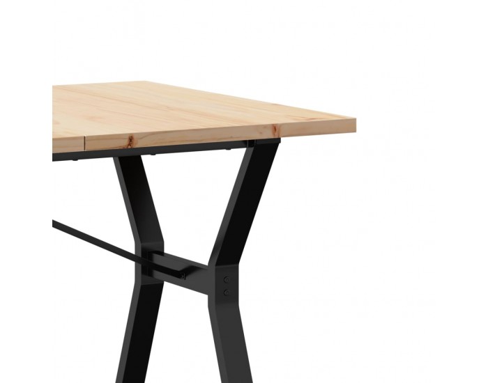 Sonata H Трапезна маса Y-образна рамка 160x80x75,5 см бор масив и чугун