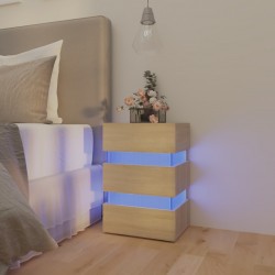 Sonata H Нощно шкафче с LED, сонома дъб, 45x35x67 см, инженерно дърво - Нощни шкафчета