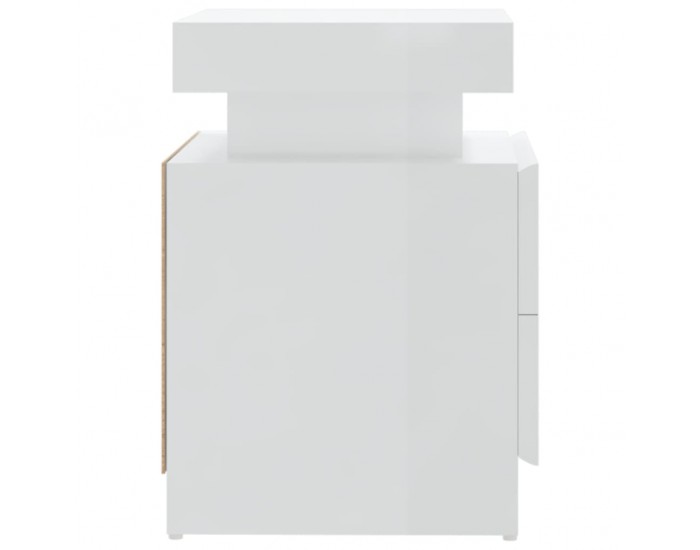 Sonata H Нощно шкафче, бял гланц, 45x35x52 см, инженерно дърво