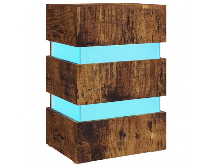 Sonata H Нощно шкафче с LED, опушен дъб, 45x35x67 см, инженерно дърво