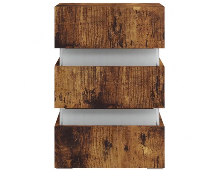 Sonata H Нощно шкафче с LED, опушен дъб, 45x35x67 см, инженерно дърво