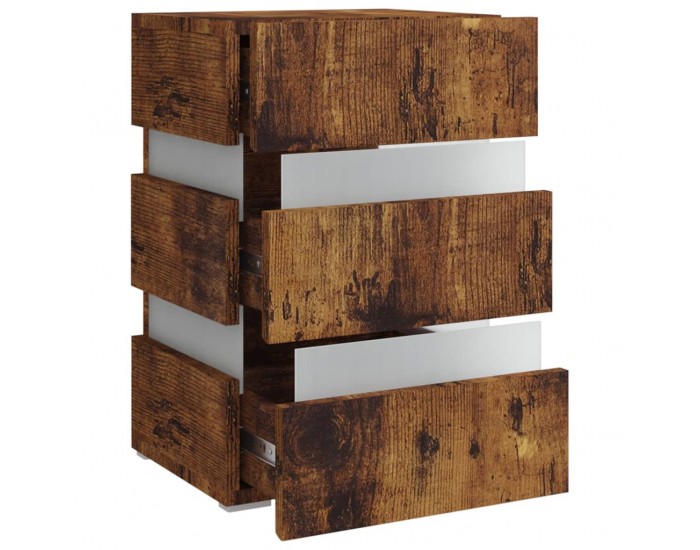 Sonata H Нощно шкафче с LED, опушен дъб, 45x35x67 см, инженерно дърво