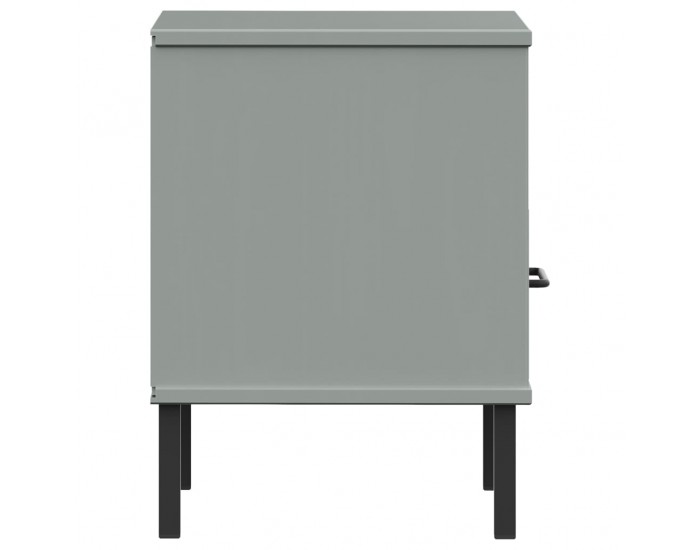 Sonata H Нощно шкафче с метални крака сив бор масив OSLO