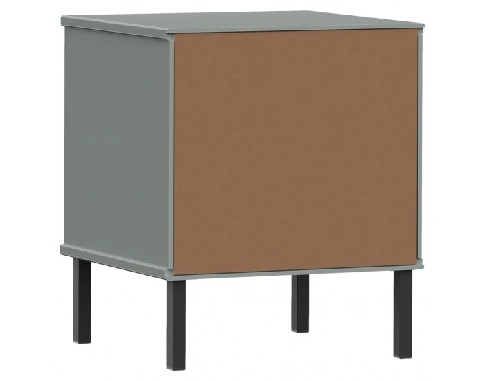 Sonata H Нощно шкафче с метални крака сив бор масив OSLO