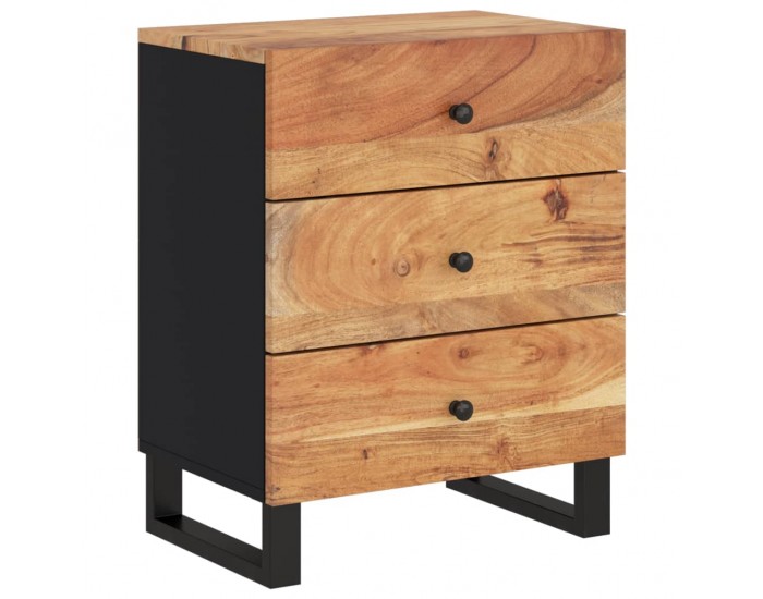 Sonata H Нощно шкафче 50x33x62 см масивна акация и инженерно дърво