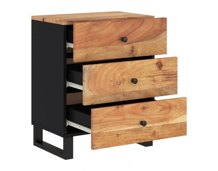 Sonata H Нощно шкафче 50x33x62 см масивна акация и инженерно дърво