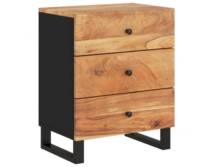 Sonata H Нощно шкафче 50x33x62 см масивна акация и инженерно дърво