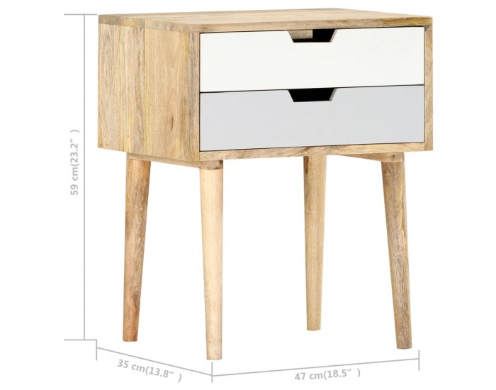 Sonata H Нощно шкафче, 47x35x59 см, мангово дърво масив