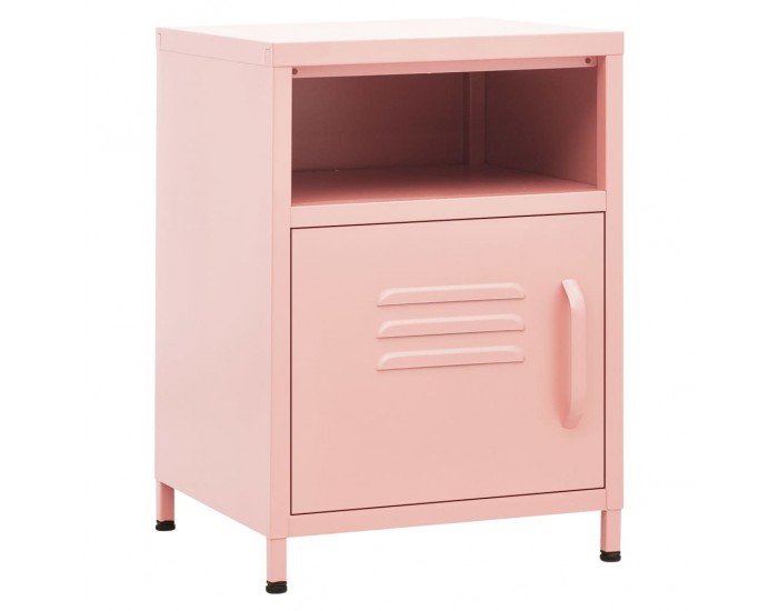 Sonata H Нощни шкафчета, 2 бр, розови, 35х35х51 см, стомана