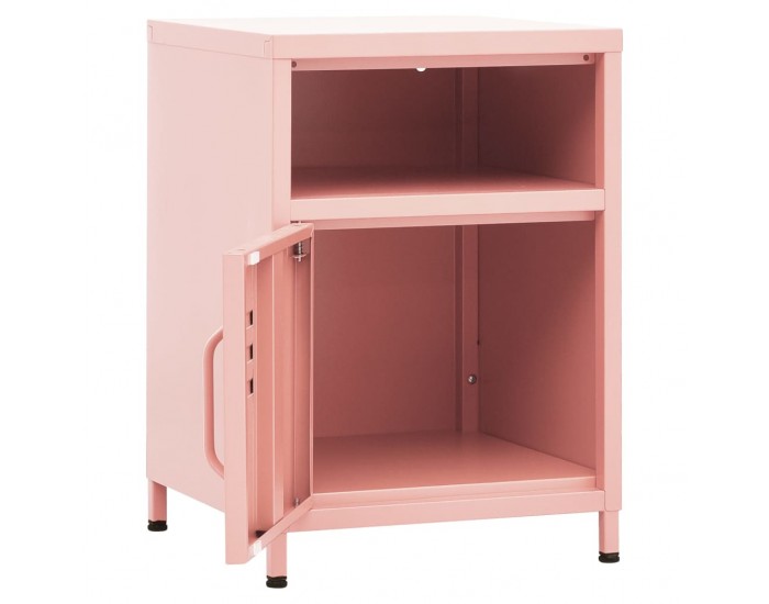 Sonata H Нощни шкафчета, 2 бр, розови, 35х35х51 см, стомана