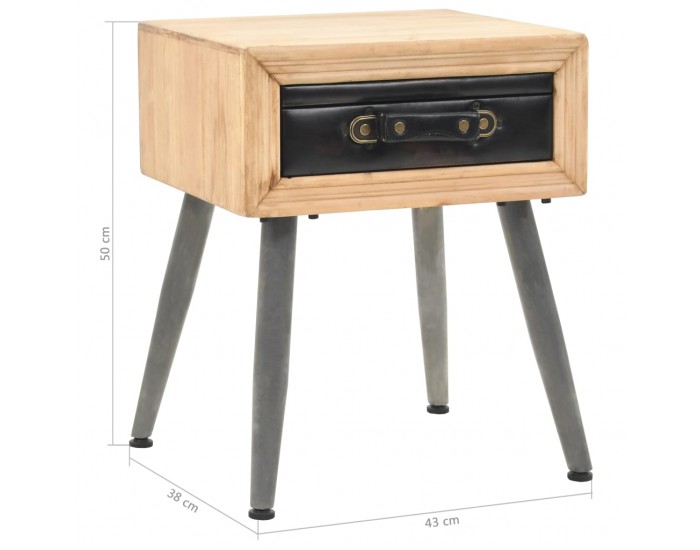Sonata H Нощно шкафче, чам масив, 43x38x50 см