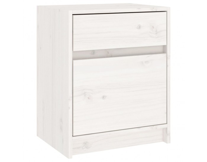 Sonata H Нощно шкафче, бяло,40x31x50 см, борово дърво масив