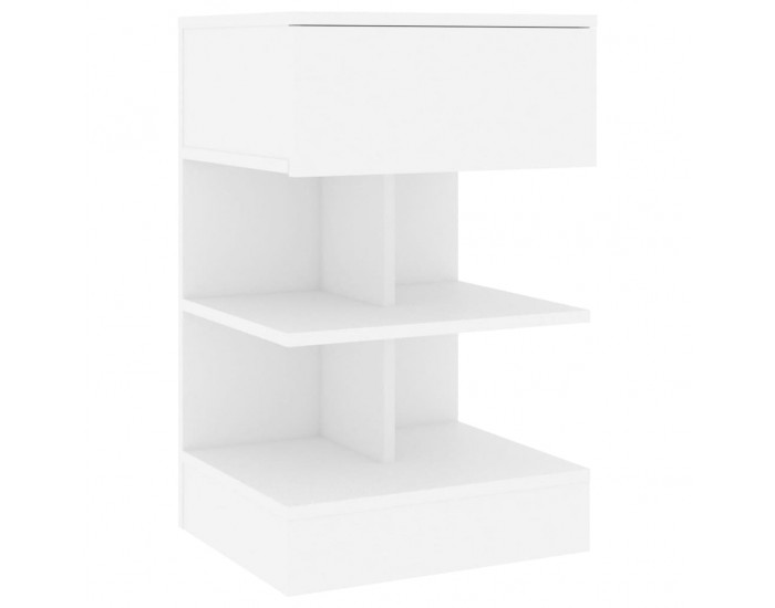 Sonata H Нощни шкафчета, 2 бр, бели, 40x35x65 см, инженерно дърво