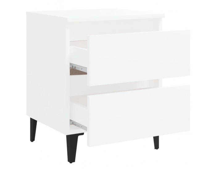 Sonata H Нощни шкафчета, 2 бр, бели, 40x35x50 см, инженерно дърво