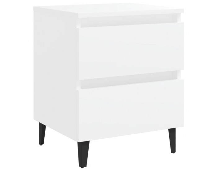 Sonata H Нощни шкафчета, 2 бр, бели, 40x35x50 см, инженерно дърво