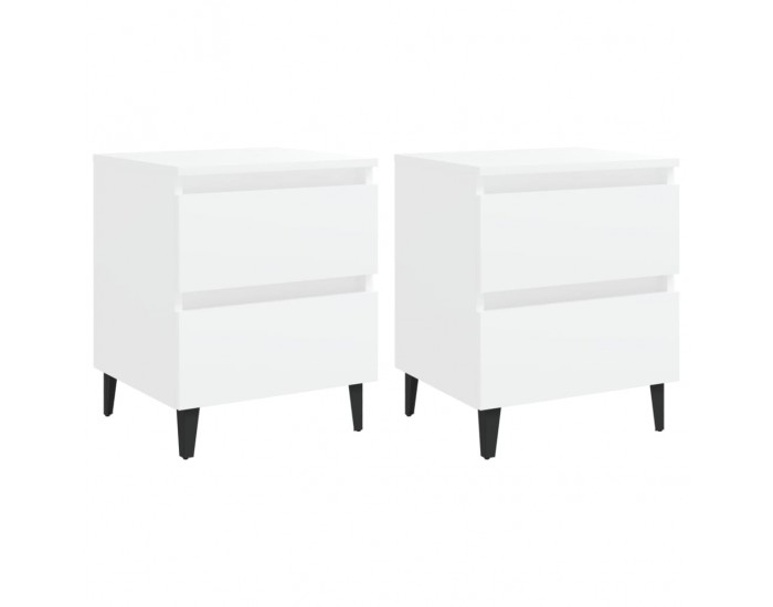 Sonata H Нощни шкафчета, 2 бр, бели, 40x35x50 см, инженерно дърво
