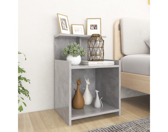 Sonata H Нощно шкафче, бетонно сиво, 40x35x60 см, инженерно дърво