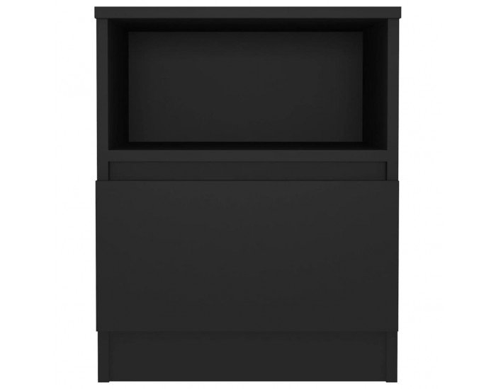 Sonata H Нощни шкафчета, 2 бр, черни, 40x40x50 см, инженерно дърво