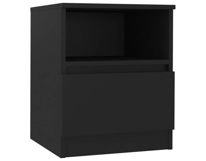Sonata H Нощни шкафчета, 2 бр, черни, 40x40x50 см, инженерно дърво