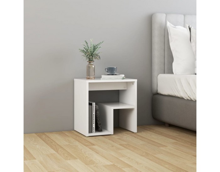 Sonata H Нощно шкафче, бяло, 40x30x40 см, инженерно дърво