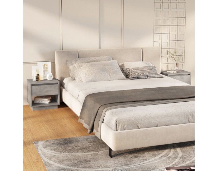 Sonata H Нощни шкафчета, 2 бр, бетонно сив, 45x34x44 см, инженерно дърво