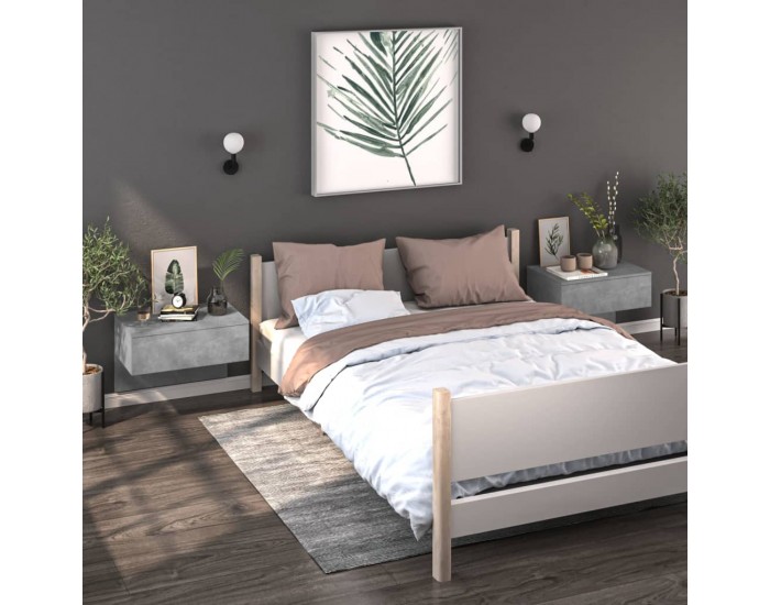 Sonata H Нощно шкафче за стенен монтаж, бетонно сиво