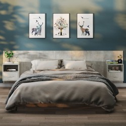 Sonata H Нощни шкафчета за стенен монтаж, 2 бр, бетонно сиви - Нощни шкафчета