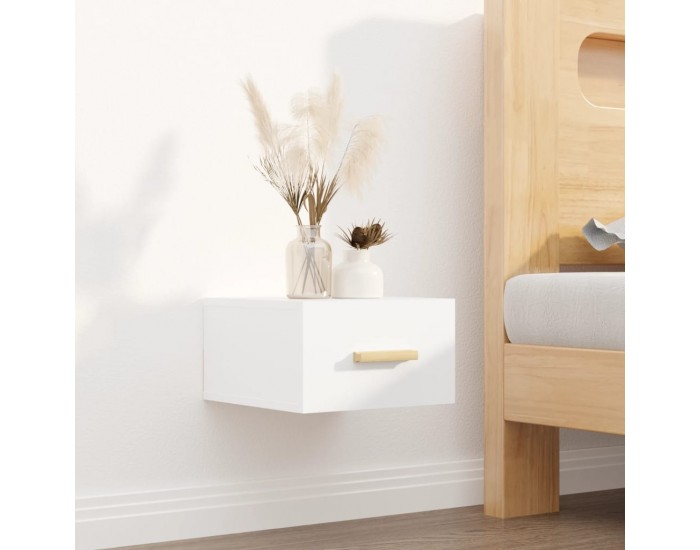 Sonata H Нощно шкафче за стенен монтаж, бяло, 35x35x20 см