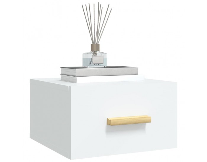 Sonata H Нощно шкафче за стенен монтаж, бяло, 35x35x20 см