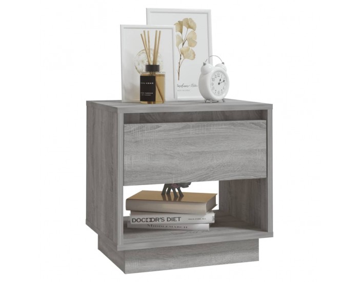 Sonata H Нощни шкафчета, 2 бр, сив сонома, 45x34x44 см, инженерно дърво