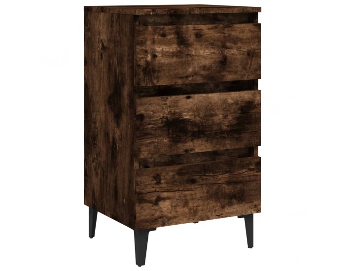 Sonata H Нощно шкафче с метални крака, опушен дъб, 40x35x69 см