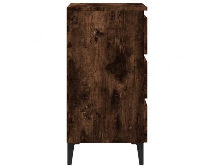 Sonata H Нощно шкафче с метални крака, опушен дъб, 40x35x69 см