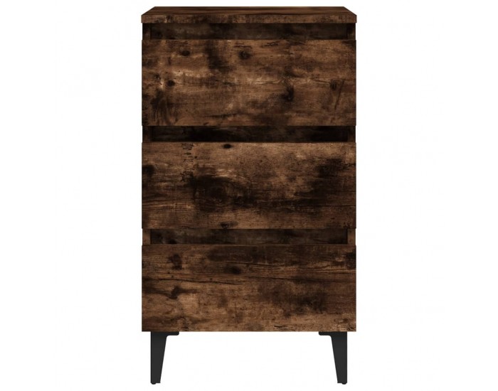 Sonata H Нощно шкафче с метални крака, опушен дъб, 40x35x69 см