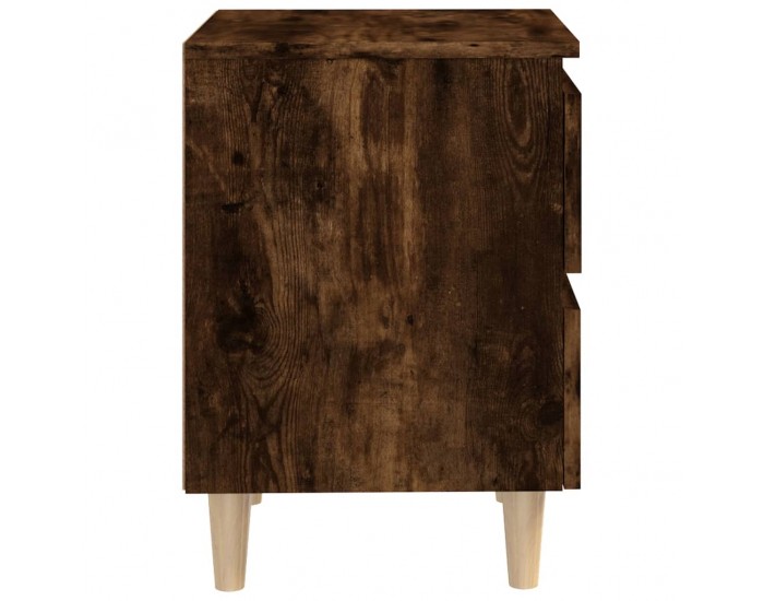 Sonata H Нощни шкафчета с крака дървен масив 2 бр опушен дъб 40x35x50 см