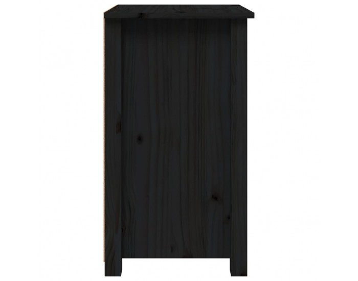 Sonata H Нощни шкафчета, 2 бр, черни, 40x35x61,5 см, борово дърво масив