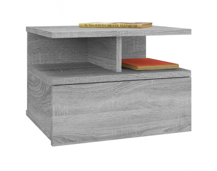 Sonata H Плаващи нощни шкафчета 2 бр Сив сонома 40x31x27 см инж. дърво