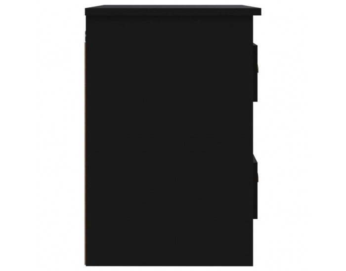 Sonata H Нощно шкафче за стенен монтаж, черно, 41,5x36x53 см