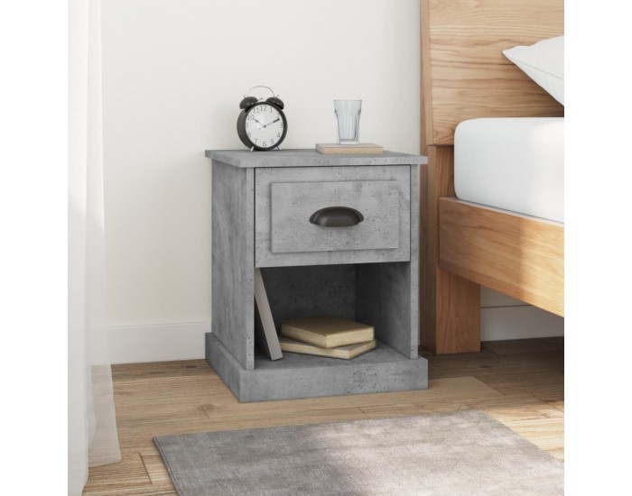 Sonata H Нощно шкафче, сиво, 39x39x47,5 см, инженерно дърво