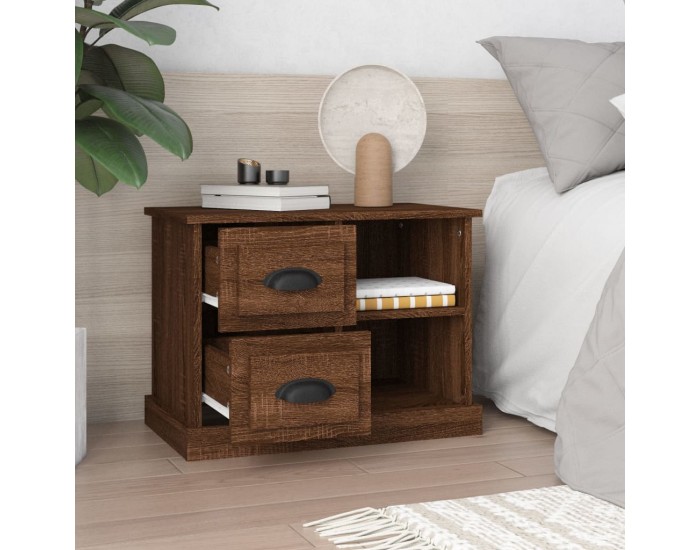 Sonata H Нощно шкафче, Кафяв дъб, 60x35,5x45 см