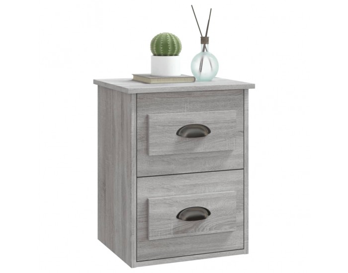 Sonata H Нощно шкафче за стенен монтаж, сив сонома, 41,5x36x53 см