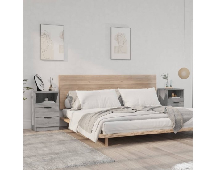 Sonata H Нощни шкафчета, 2 бр, сив сонома, инженерно дърво