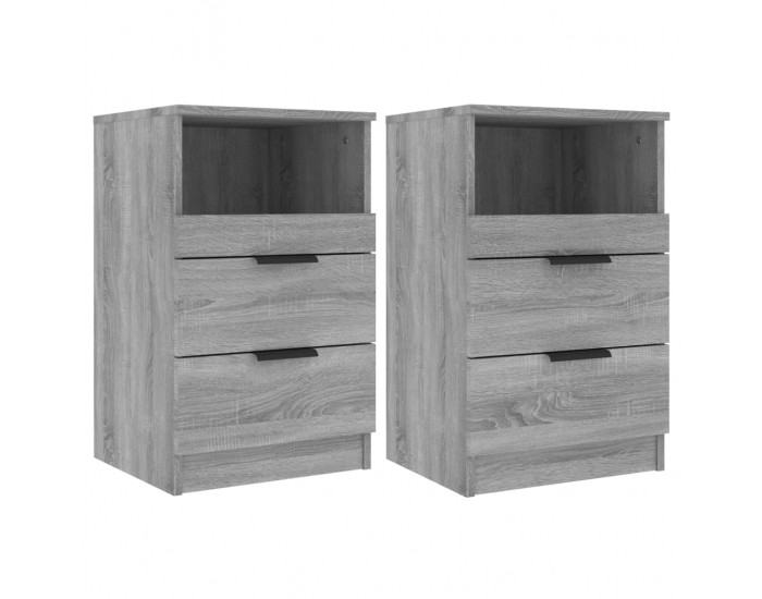 Sonata H Нощни шкафчета, 2 бр, сив сонома, инженерно дърво