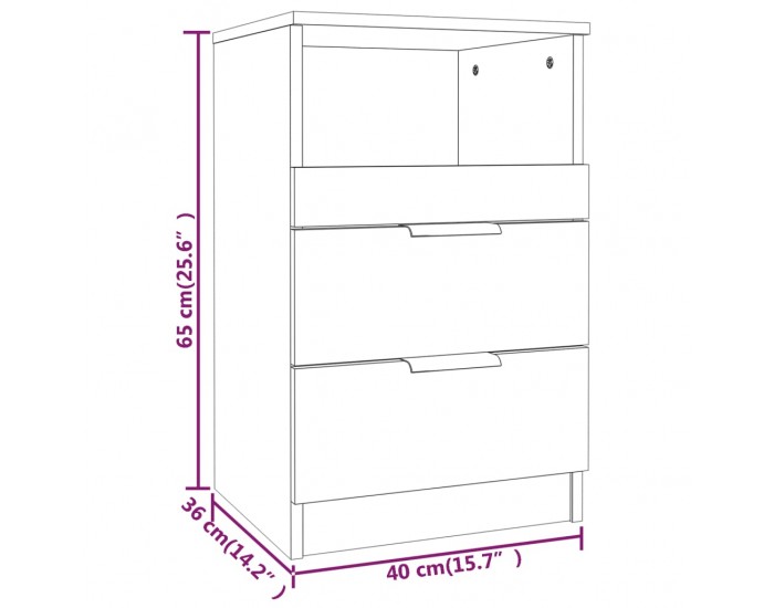 Sonata H Нощни шкафчета, 2 бр, сив сонома, инженерно дърво