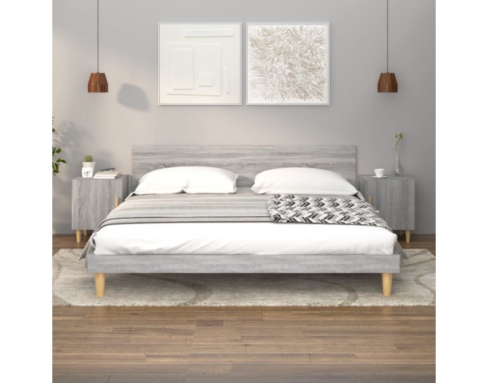 Sonata H Нощни шкафчета, 2 бр, сив сонома, инженерно дърво