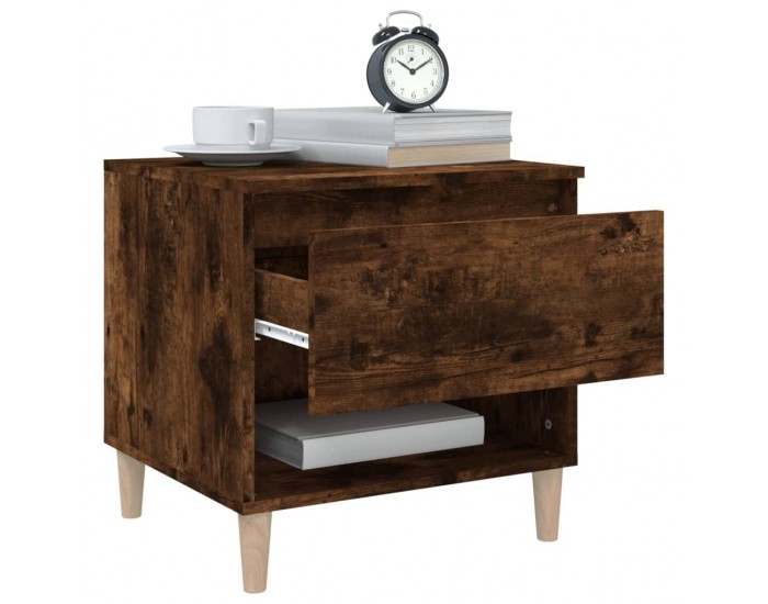 Sonata H Нощна масичка, опушен дъб, 50x46x50 см, инженерно дърво