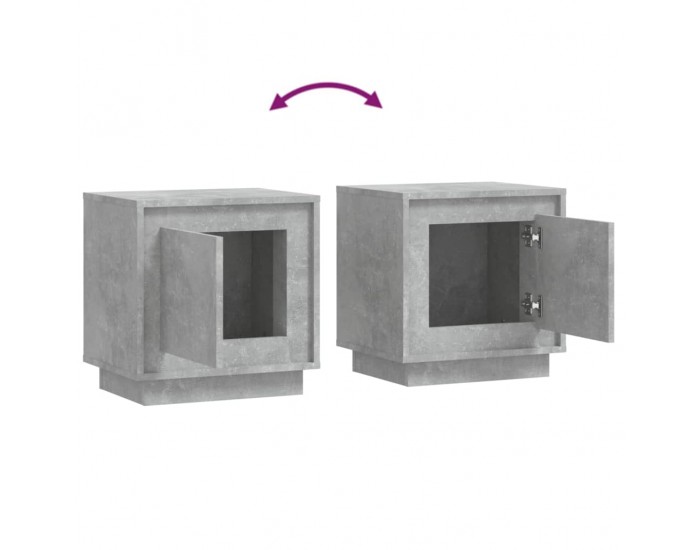 Sonata H Нощни шкафчета, 2 бр, бетонно сиво, 44x35x45см, инженерно дърво